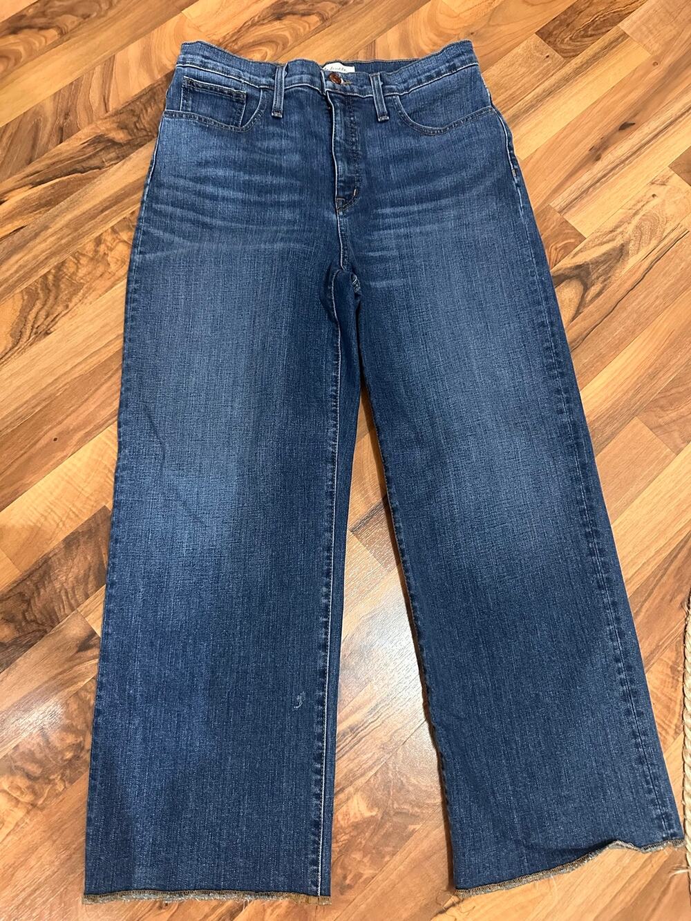 Madewell Slim Wide-Leg Crop Medium Wash Denim Jeans Size 29